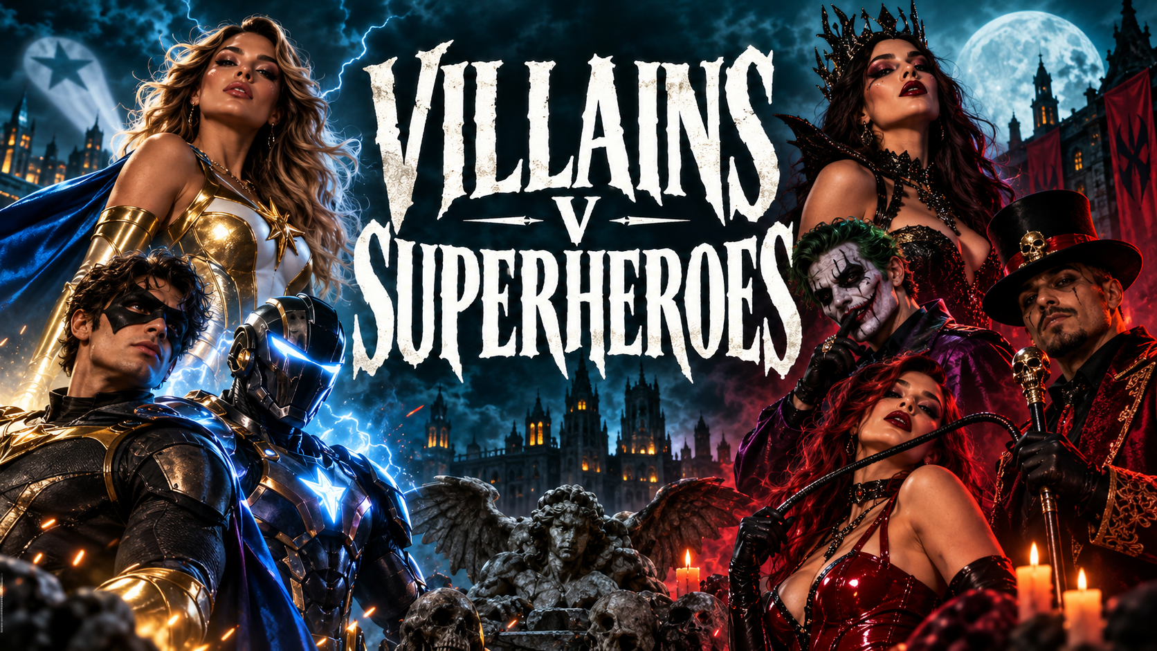 villains vs superheros Villains vs Superheros hallowwen party Rome